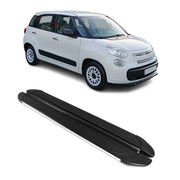 2014-2020 Fiat 500L Running Boards Side Steps Silver & Black