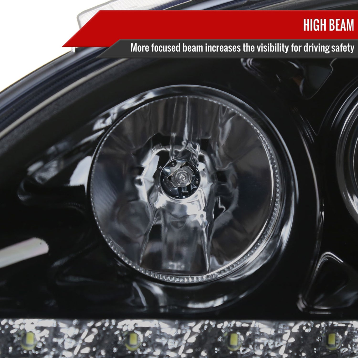 2002-2005 Mercedes Benz W163 ML Class Projector Headlights SMD LED Light Smoke