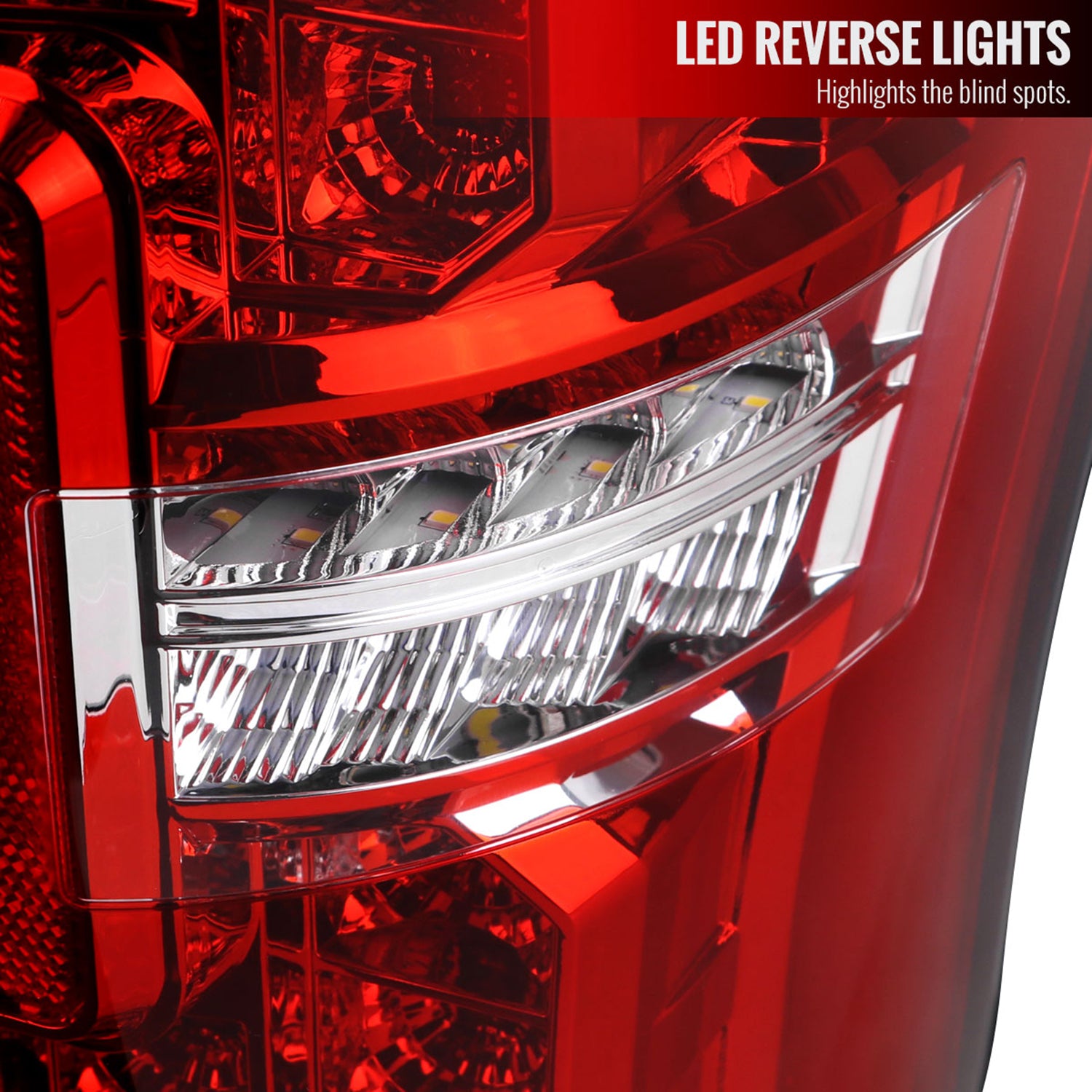 2017-2019 Ford F-250/350/450/550 Super Duty LED Bar Tail Lights Chrome/Red