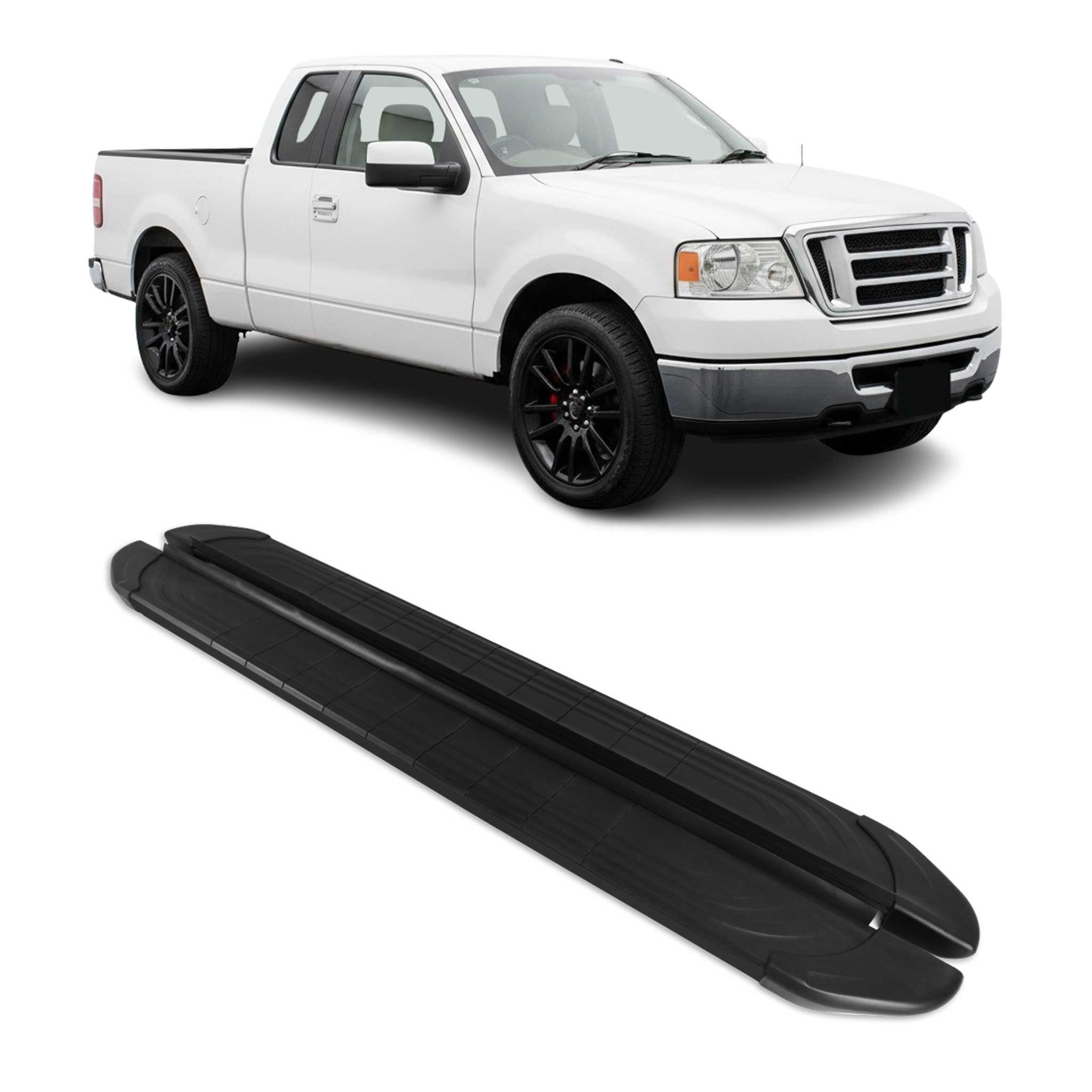 2004-2014 Ford F-150 Super Cab Nerf Bar Side Step Running Boards Alu 2x