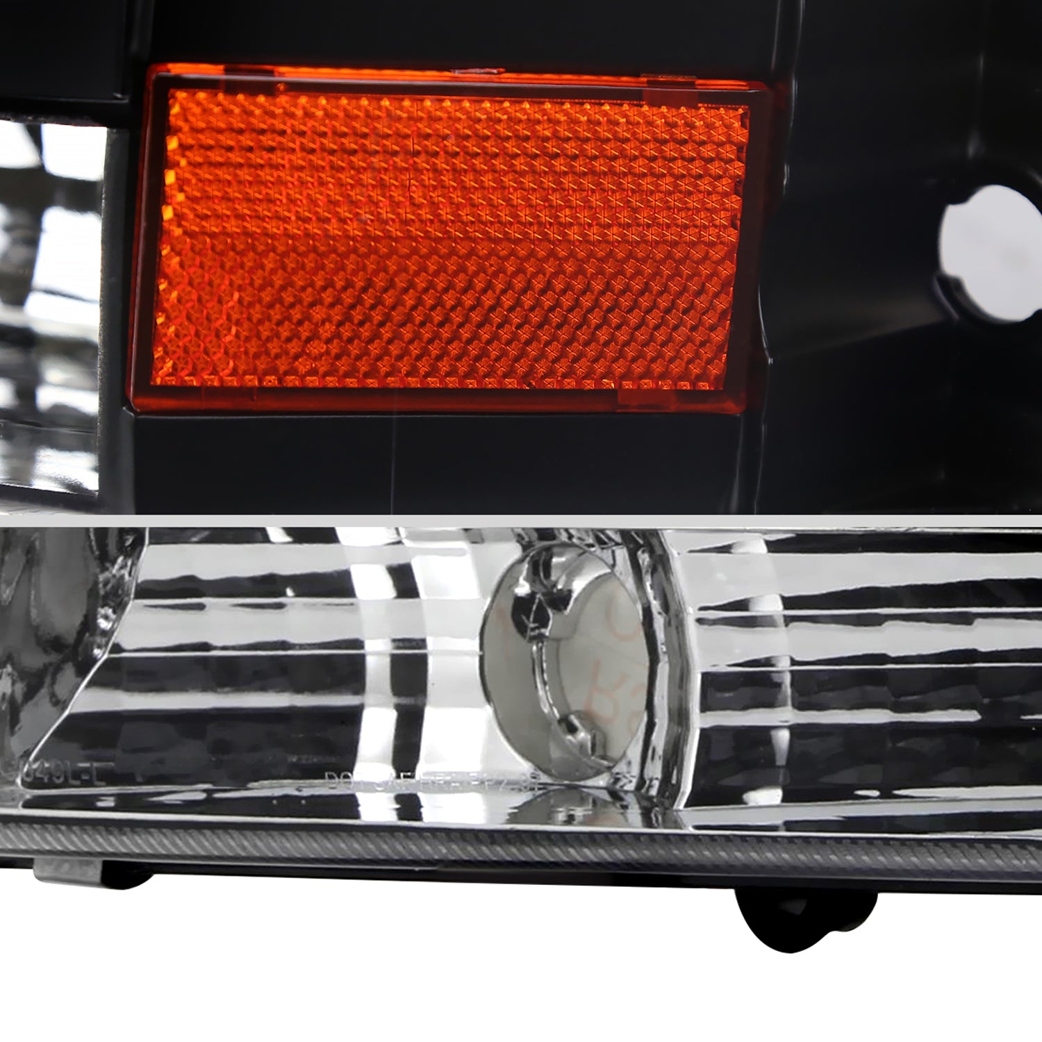 1997-2004 Dodge Dakota/ 1998-2003 Durango Crystal Headlights Matte Black/Clear