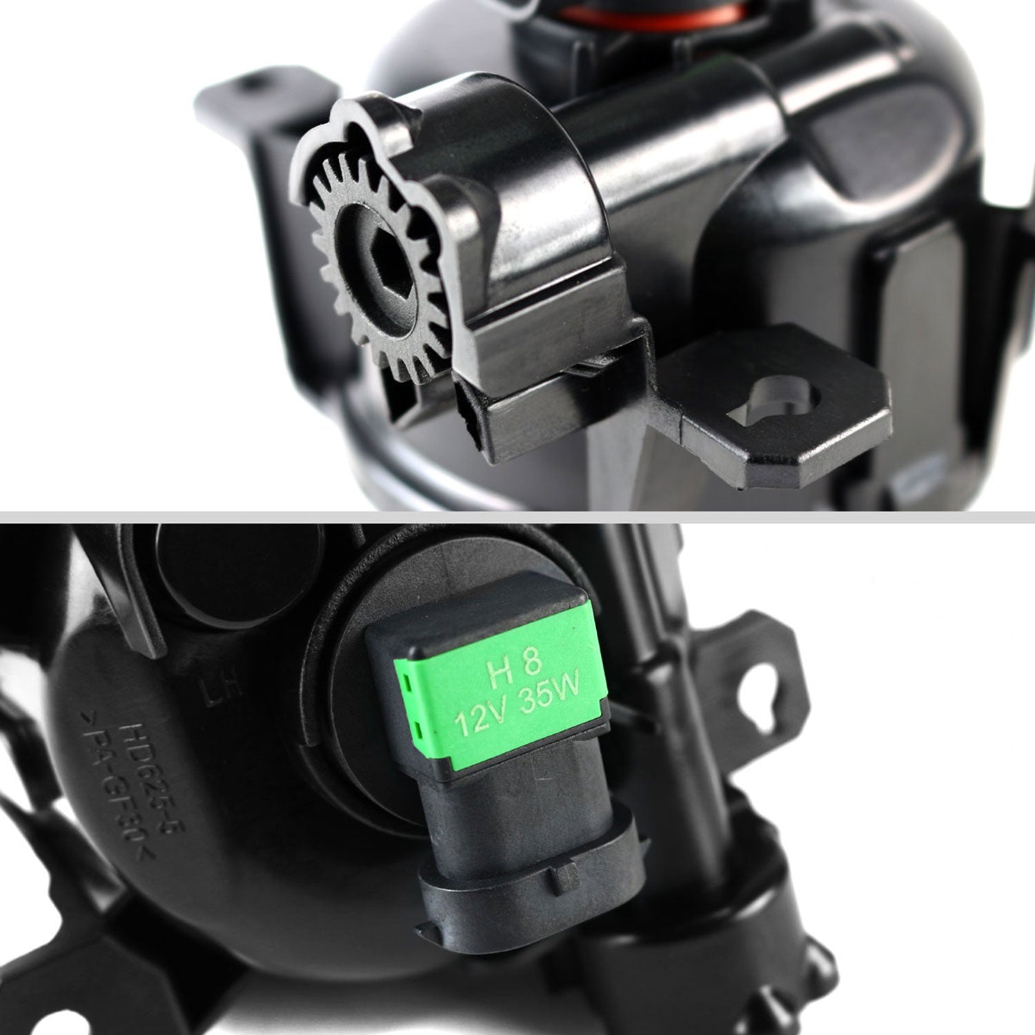 2015-2016 Honda Fit 12V/35W H8 Fog Lights Kit Chrome Housing/Clear Lens