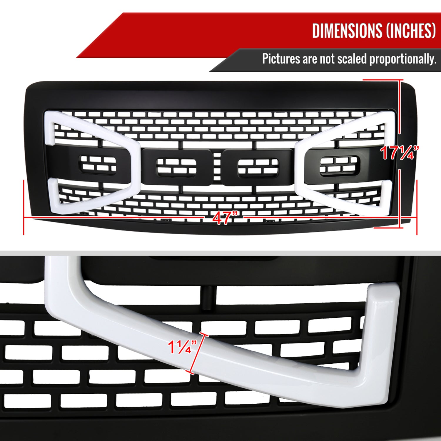 2009-2014 Ford F-150 Black Raptor Style Mesh Grille with LED Light Bar