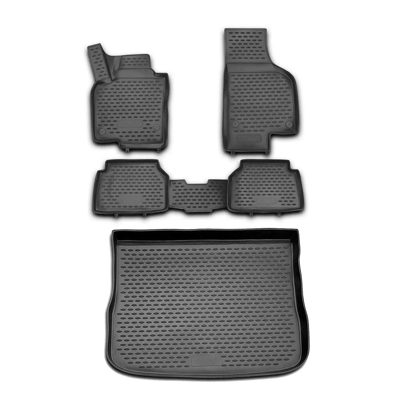 2009-2017 VW Tiguan Floor Mats & Cargo Liner Full Set All Weather Black