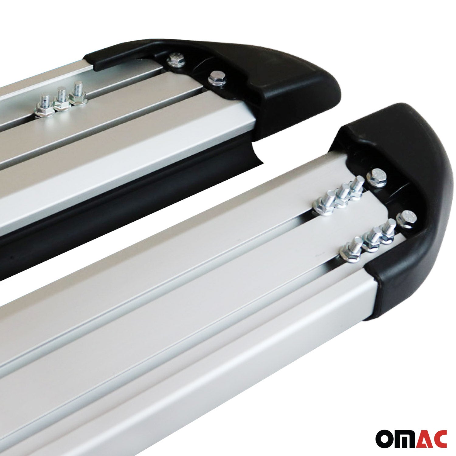 2014-2020 Nissan Rogue Running Boards Side Steps Silver & Black