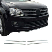 2010-2016 VW Amarok Front Bumper Grill Trim Molding Stainless Steel Silver 4 Pcs