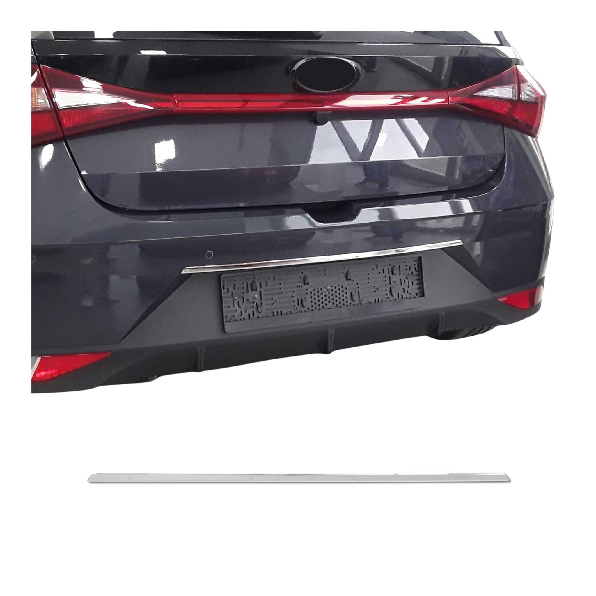 2020-2023 Hyundai i20 Rear Trunk Tailgate Door Handle Cover Stainless Steel Silver 1Pc