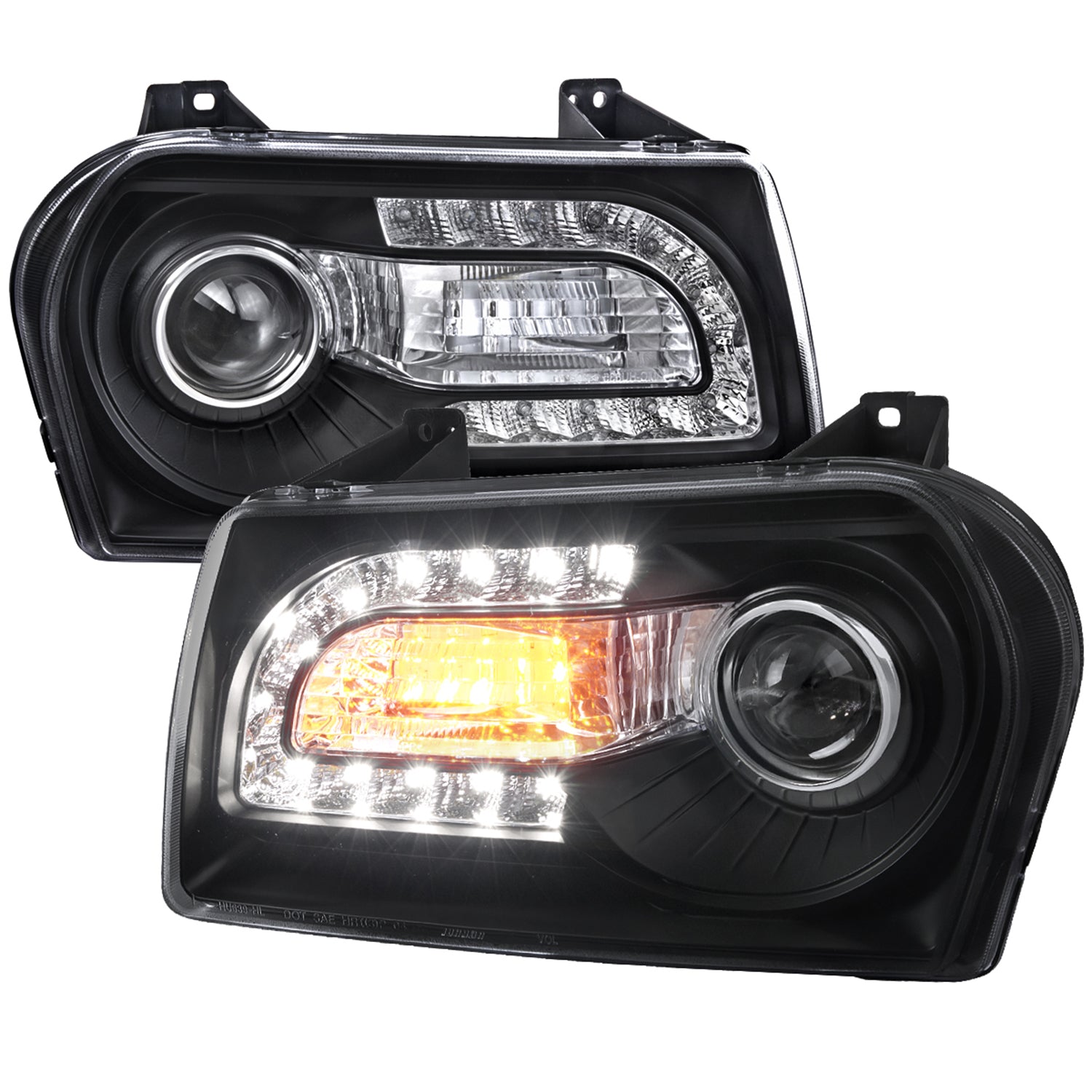 2005-2010 Chrysler 300 Base/LX/Touring Headlights LED Light&LED Signal Black