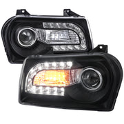 2005-2010 Chrysler 300 Base/LX/Touring Headlights LED Light&LED Signal Black