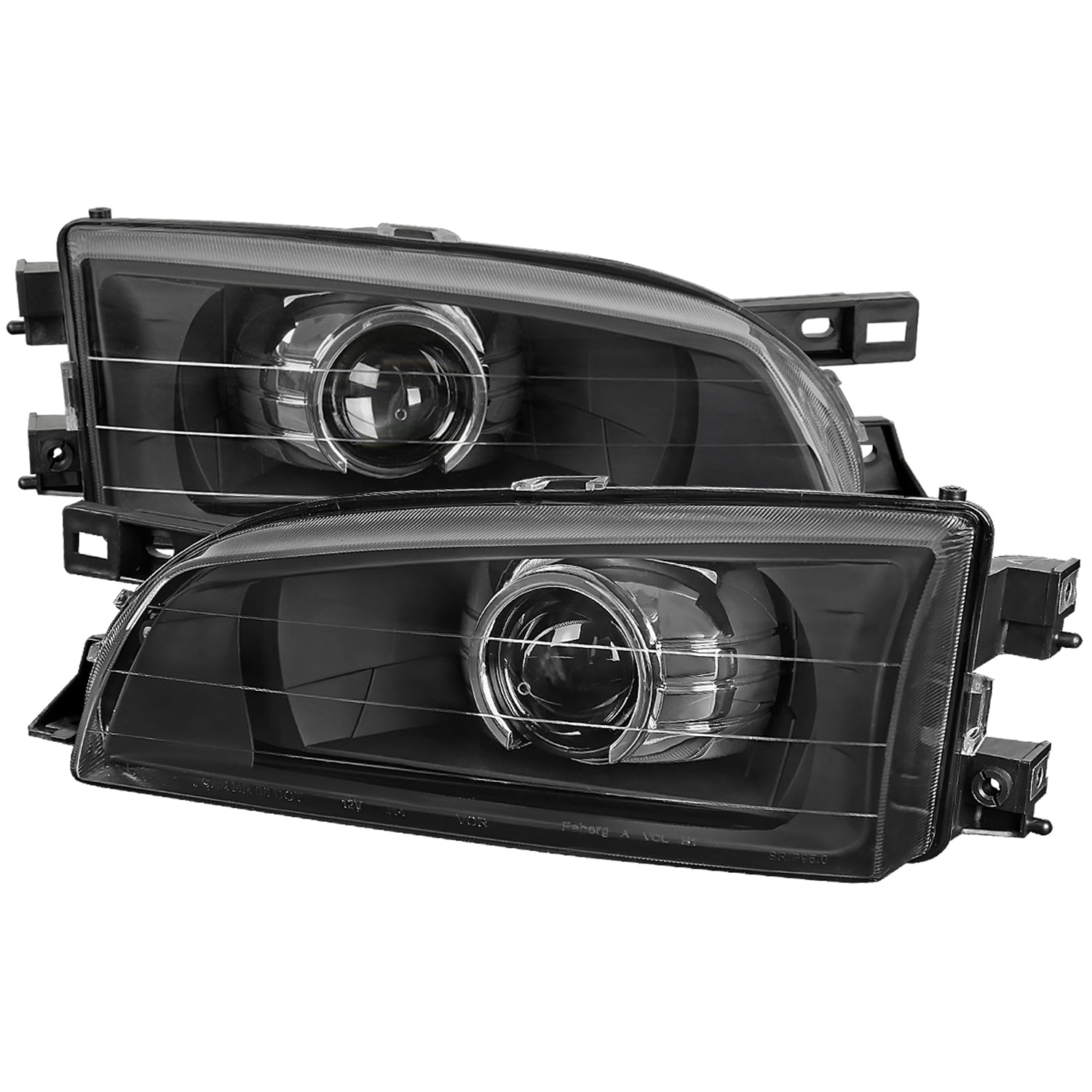 1995-2001 Subaru Impreza Retro Style Projector Headlights Matte Black/Clear