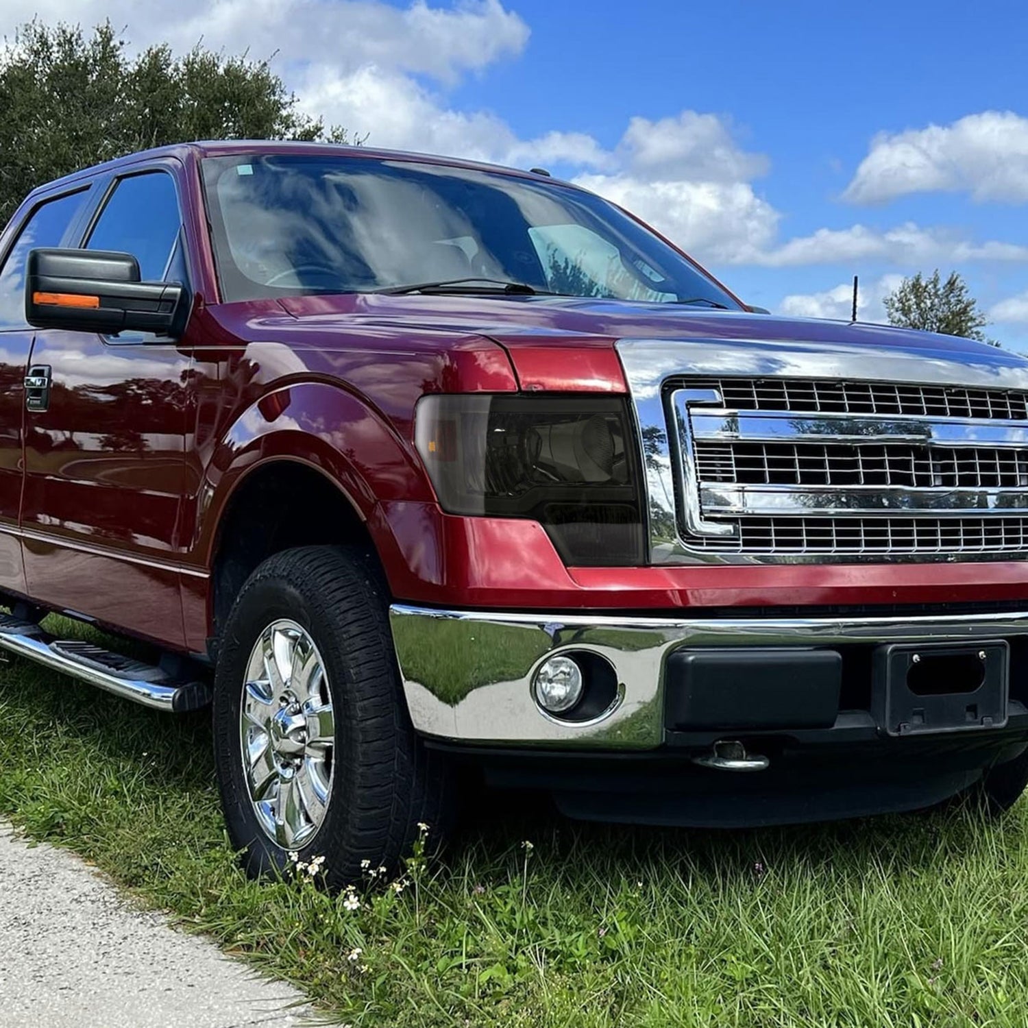 2009-2014 Ford F-150 LED Tube Factory Style Headlights Chrome/Smoke Lens