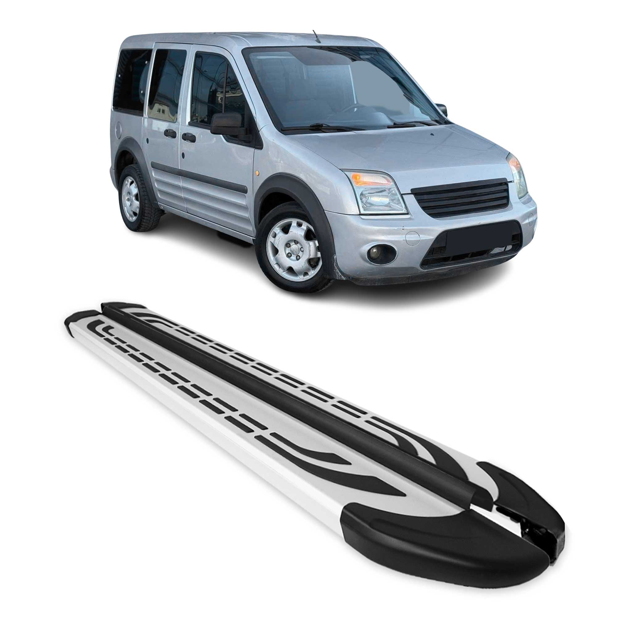 2010-2013 Ford Transit Connect L1 Short WB Running Boards Side Steps Silver