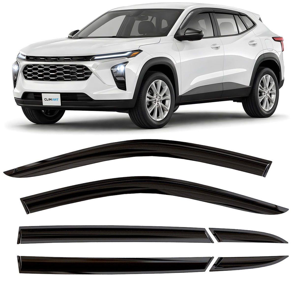 Clim Art Wind Deflectors for Chevrolet Trax 2024-2026 Tape-On Dark Smoke 6Pcs