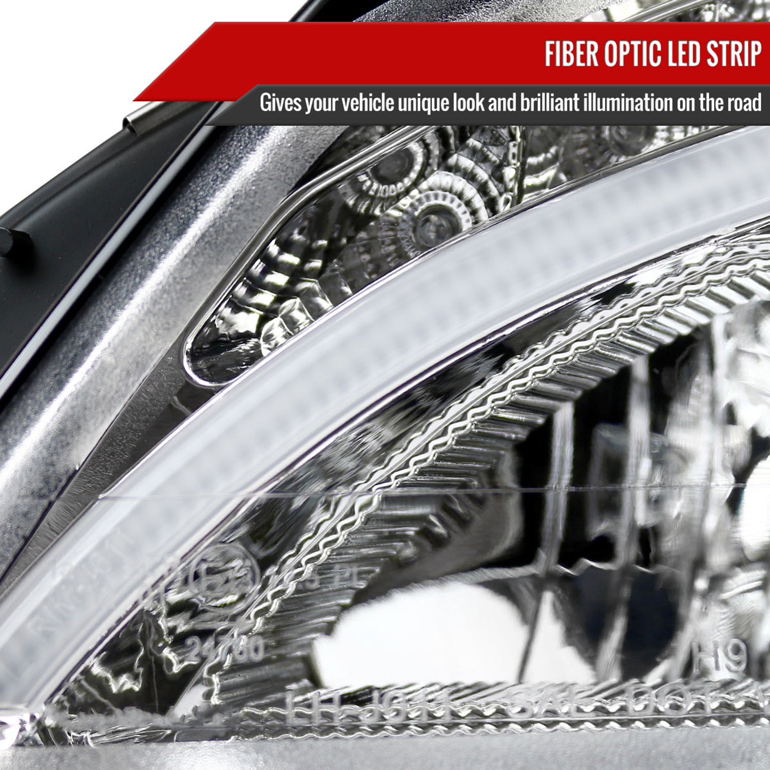 2008-2011 Mercedes W204 C Class Headlights LED Light Bar&LED Signal Chrome