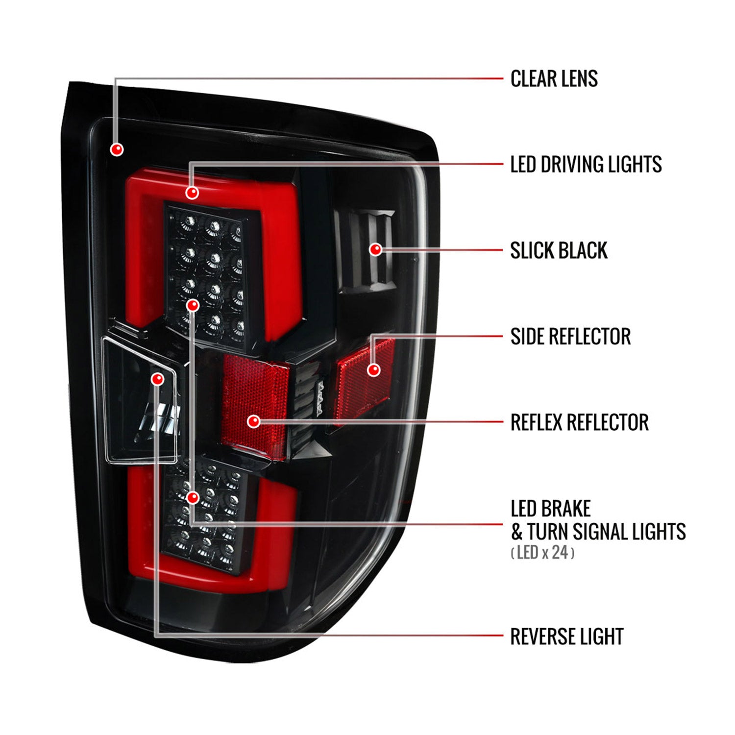 2014-2018 Chevy Silverado 1500 2500HD /Sierra 3500HD LED Tail Lights Jet Black