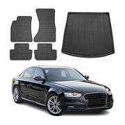 2009-2016 Audi A4 Sedan Floor Mats & Cargo Liner Full Set All Weather Black