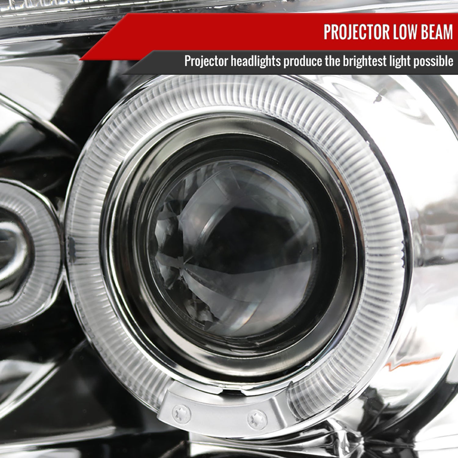 1997-2004 Ford F-150 / 97-2002 Expedition Dual Halo Projector Headlights Chrome