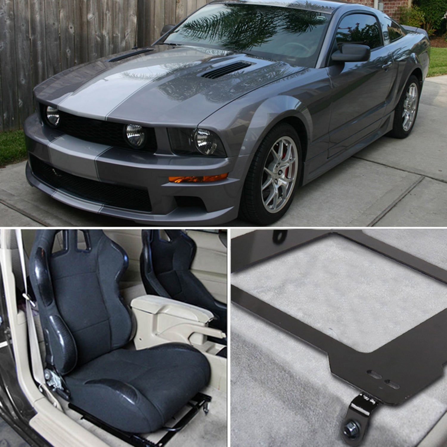 2005-2014 Ford Mustang Tensile Steel Racing Seats Mounting Brackets - 2PCS