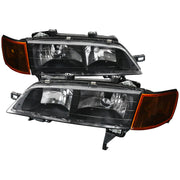 1994-1997 Honda Accord Factory Headlights & Amber Corner Lights Matt Black