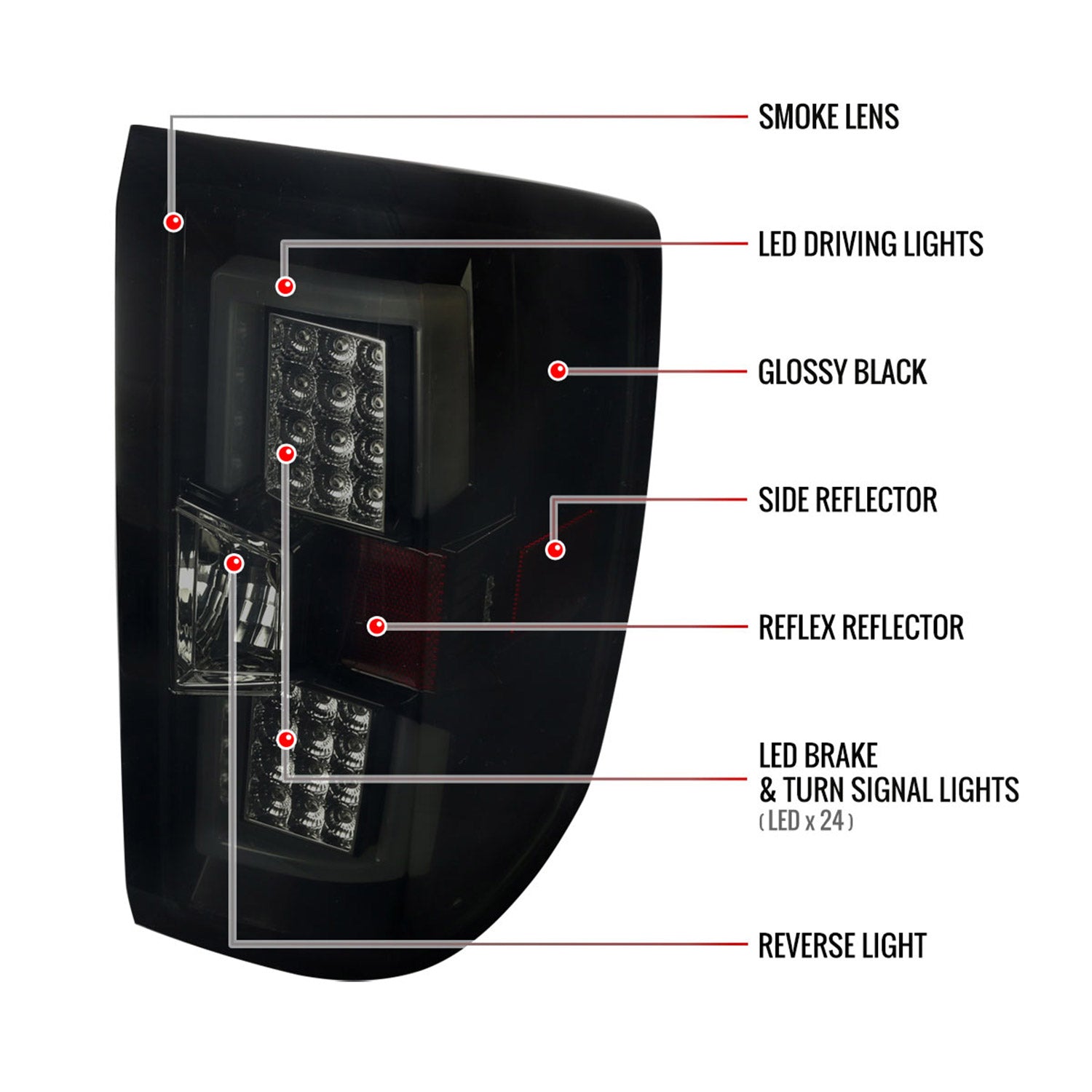 2014-2018 Chevy Silverado 1500 2500HD 3500HD/ Sierra LED Tail Lights Black