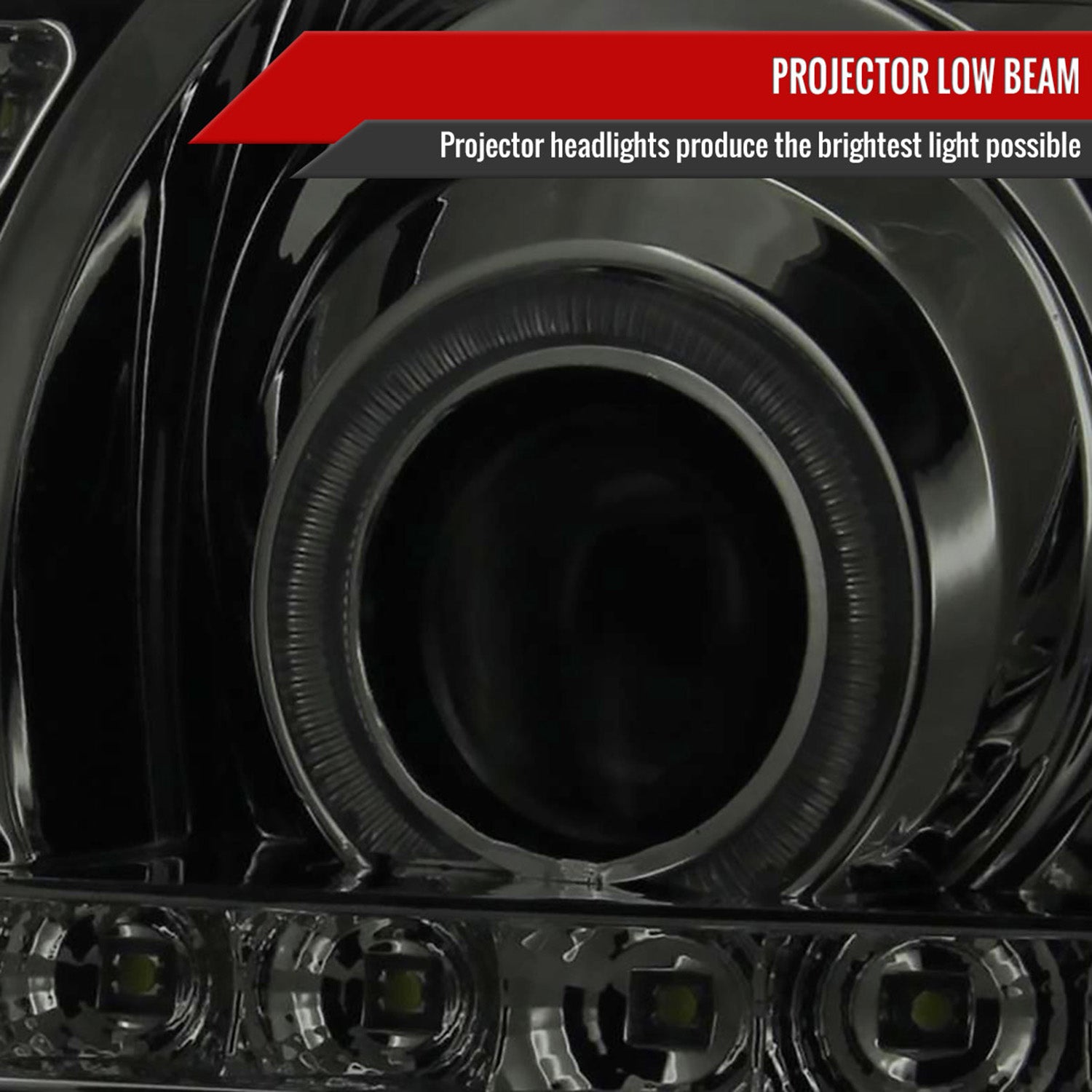 2002-2006 Cadillac Escalade Dual Halo Projector Headlights LED Light Smoke