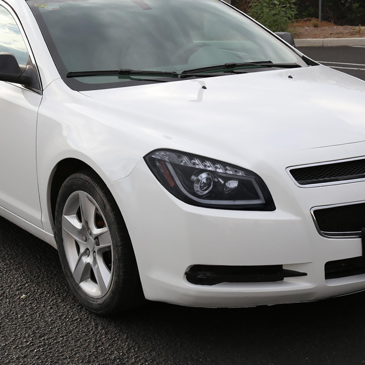 2008-2012 Chevy Malibu LS LT LTZ LED Headlights LED Signal Lights Glossy Black