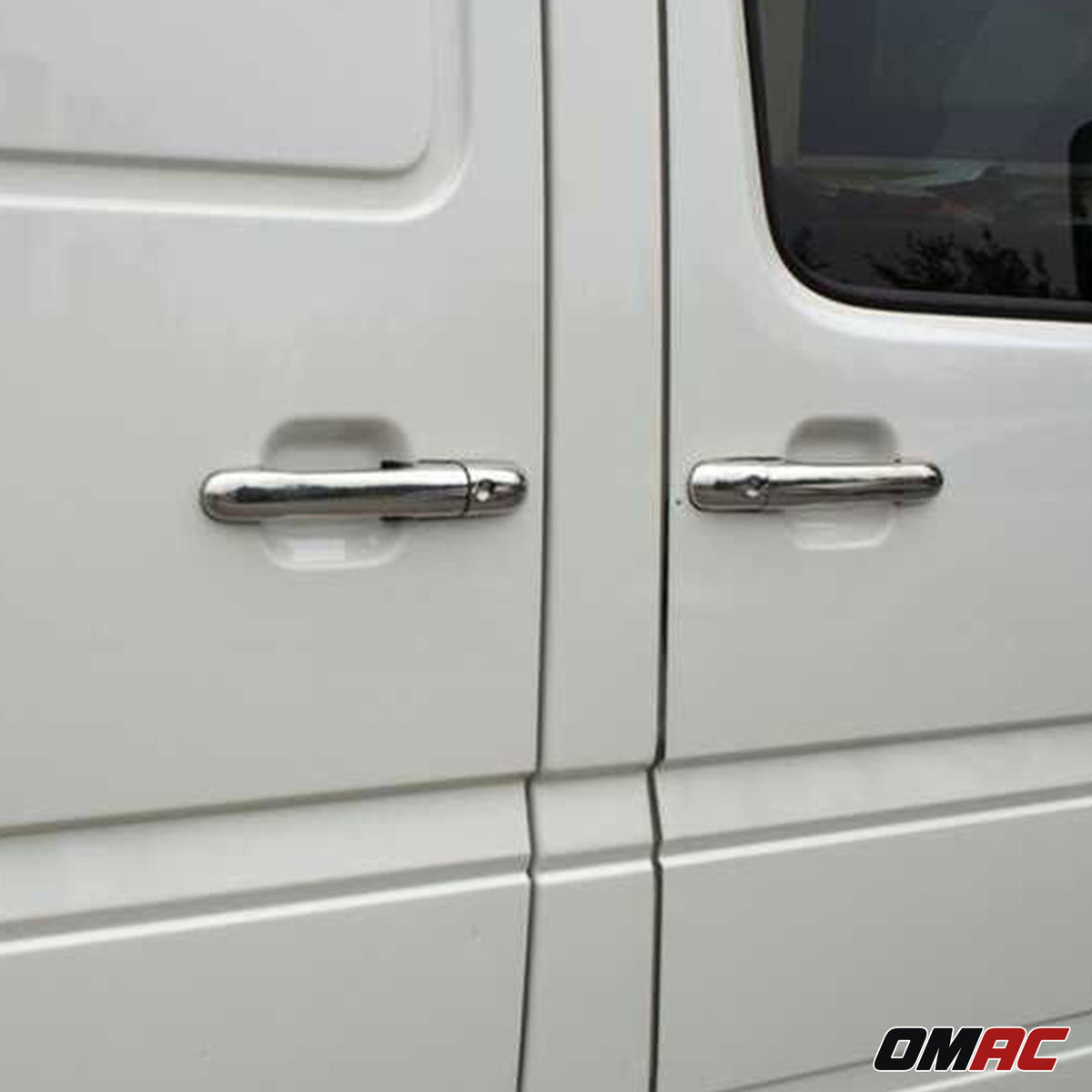 2003-2006 Dodge Sprinter Door Handle Cover Protector Stainless Steel 2 Door 4 Pcs 2 Key Hole