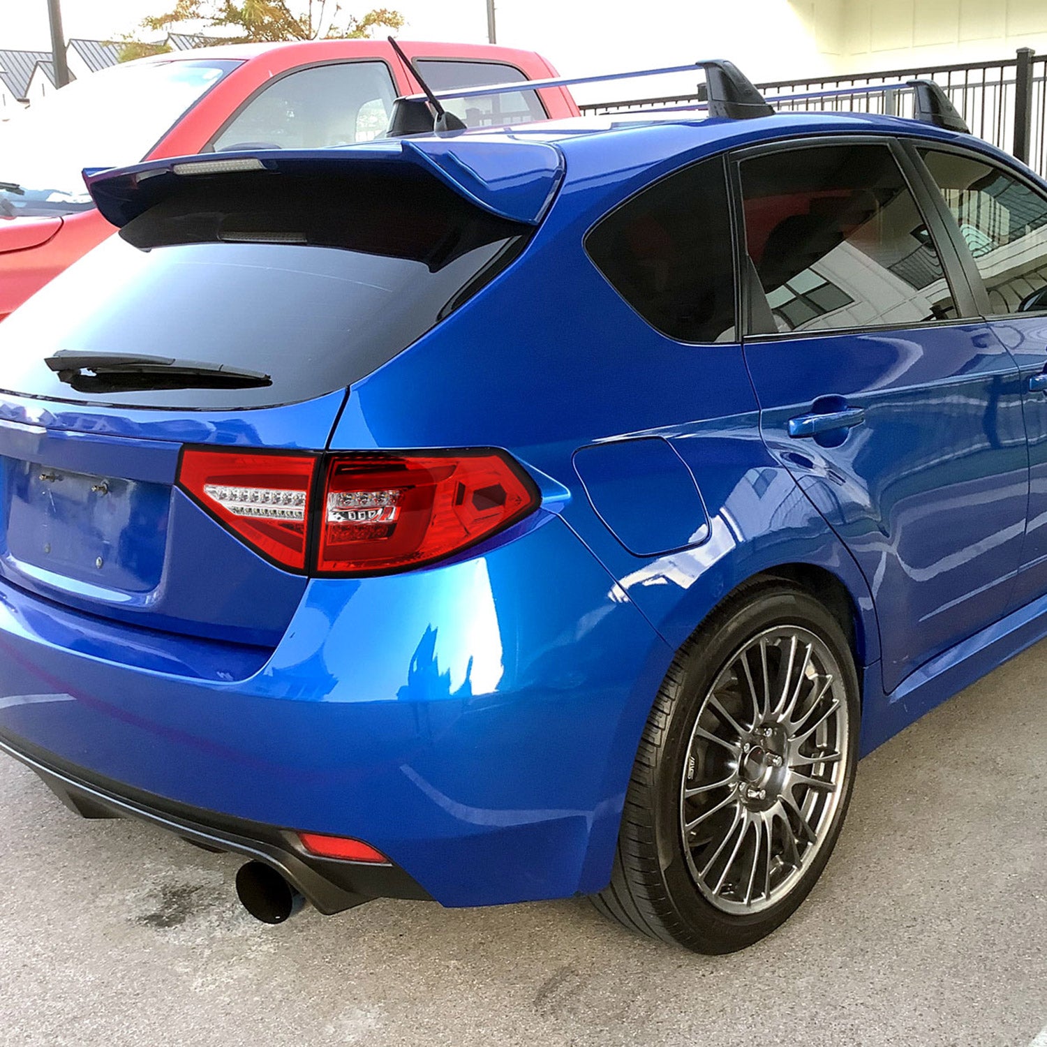 2008-2014 Subaru Impreza WRX Hatchback LED Tube Tail Lights Chrome/Red