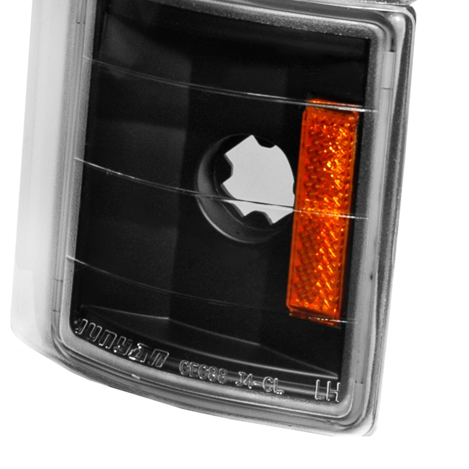 1994-1998 GMC C/K Sierra/Yukon/Suburban Corner Lights Amber Reflectors Black