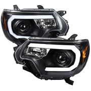 2012-2015 Toyota Tacoma LED C-Bar Projector Headlights Matte Black/Clear Lens