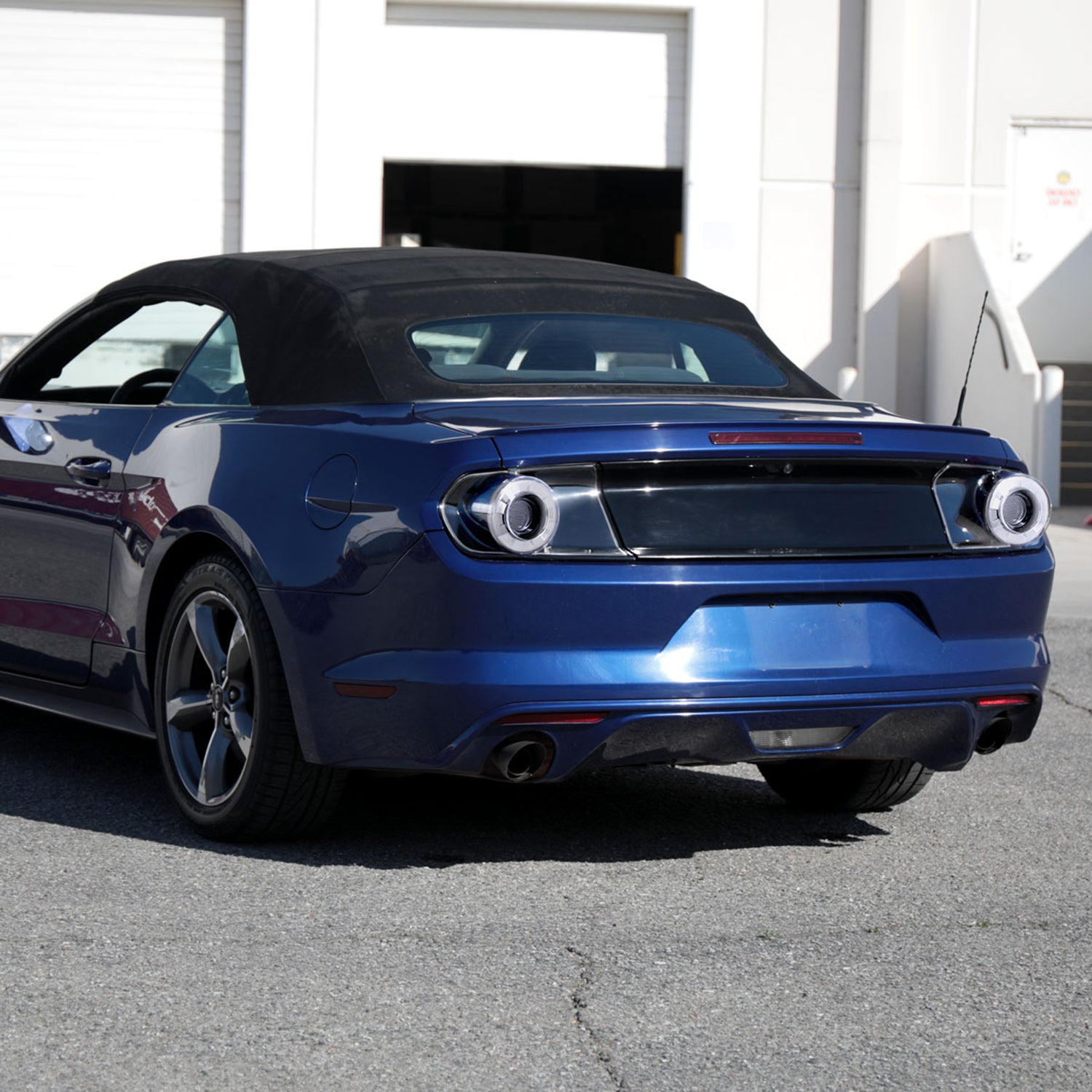 2015-2022 Ford Mustang White LED Bar Tail Lights Glossy Black