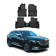 2016-2023 Mazda CX-9 Premium Floor Mats Liners First and Second Row Set Black