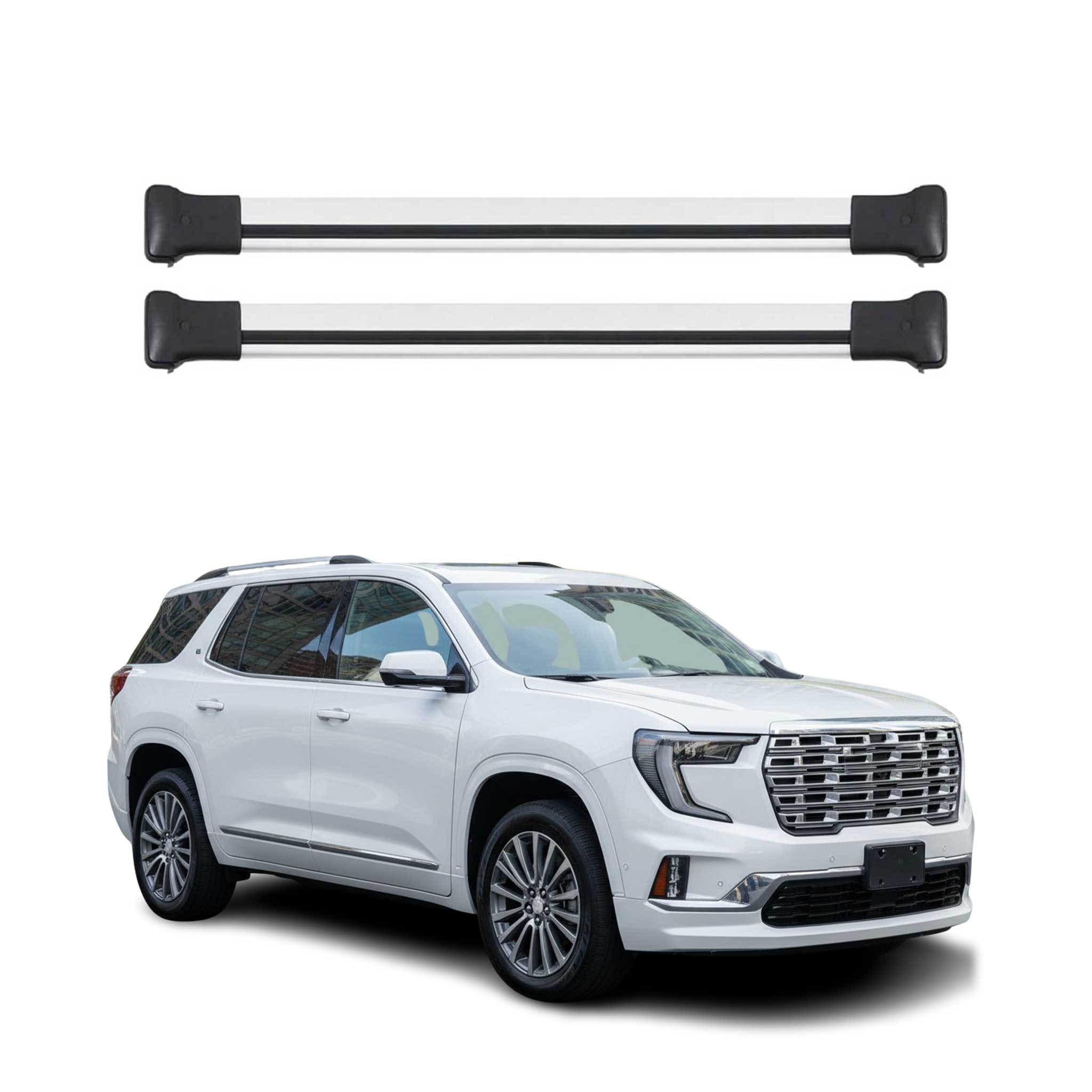2024-2026 GMC Acadia Roof Rack Cross Bars Luggage Carrier Alu Silver 2Pcs
