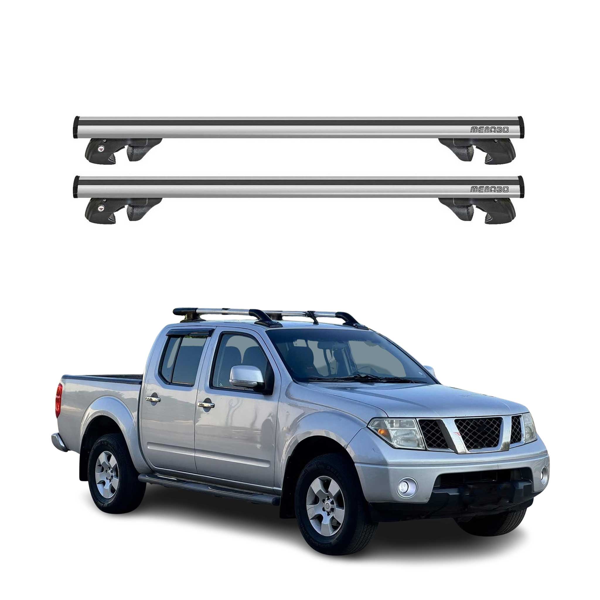 2006-2014 Nissan NP300 Roof Rack Cross Bars Silver