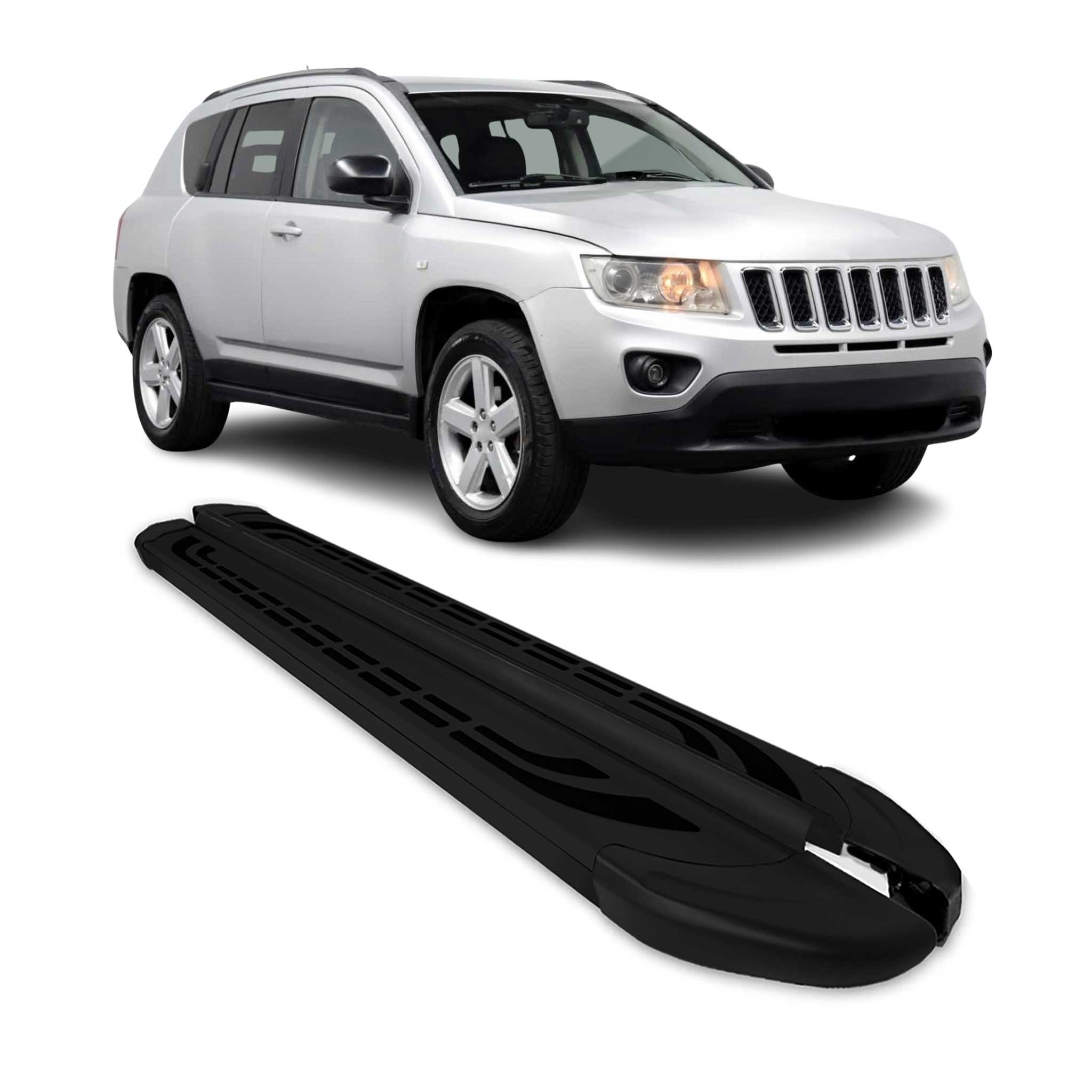 2011-2016 Jeep Compass Running Boards Side Steps Black