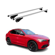 2018-2025 Alfa Romeo Stelvio Roof Rack Cross Bars Silver
