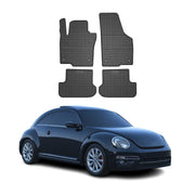 2011-2019 VW Beetle Floor Mats Liners Full Set All Weather Rubber Black