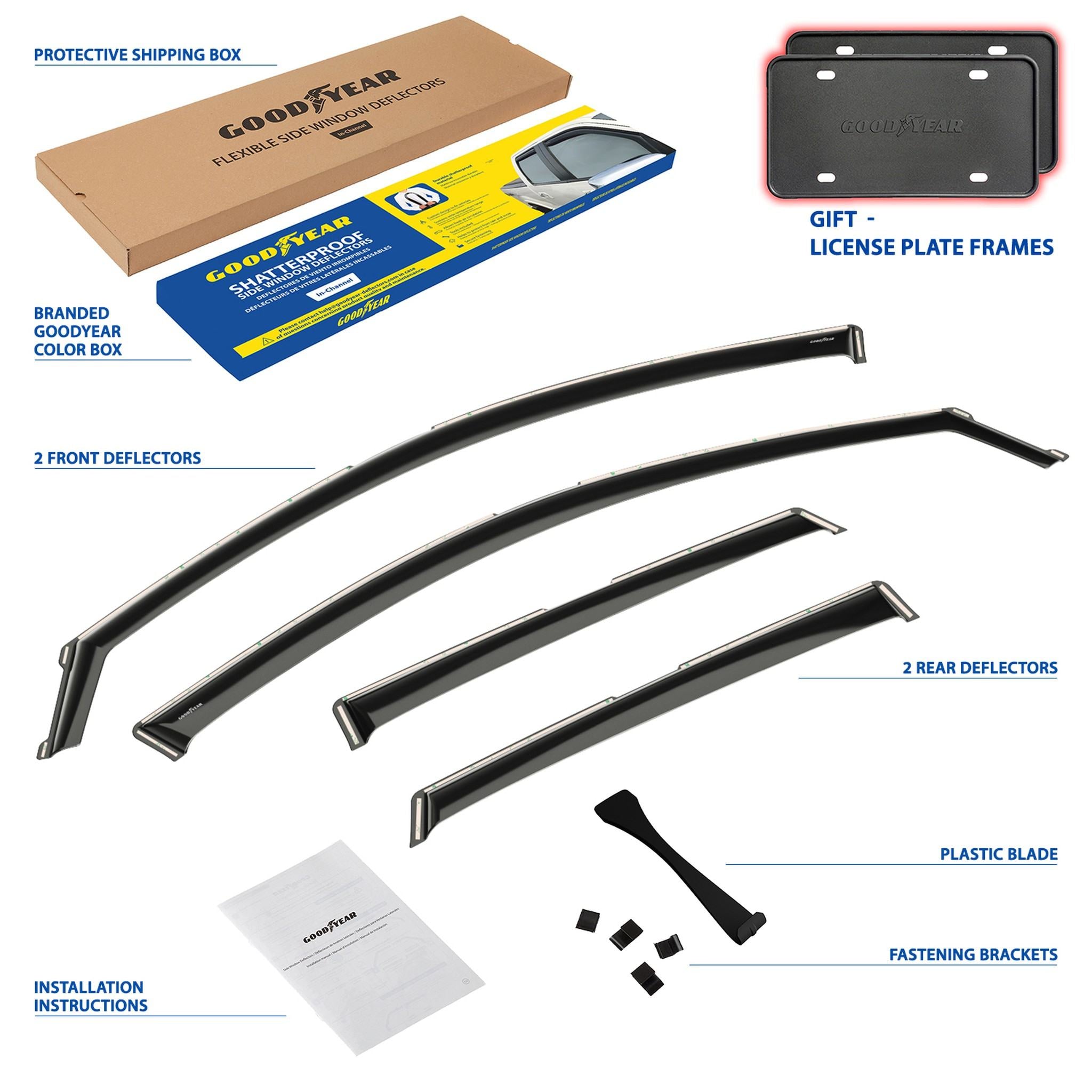 Goodyear Wind Deflectors for Audi Q3 2019-2026 In-channel Premium Smoke 4Pcs