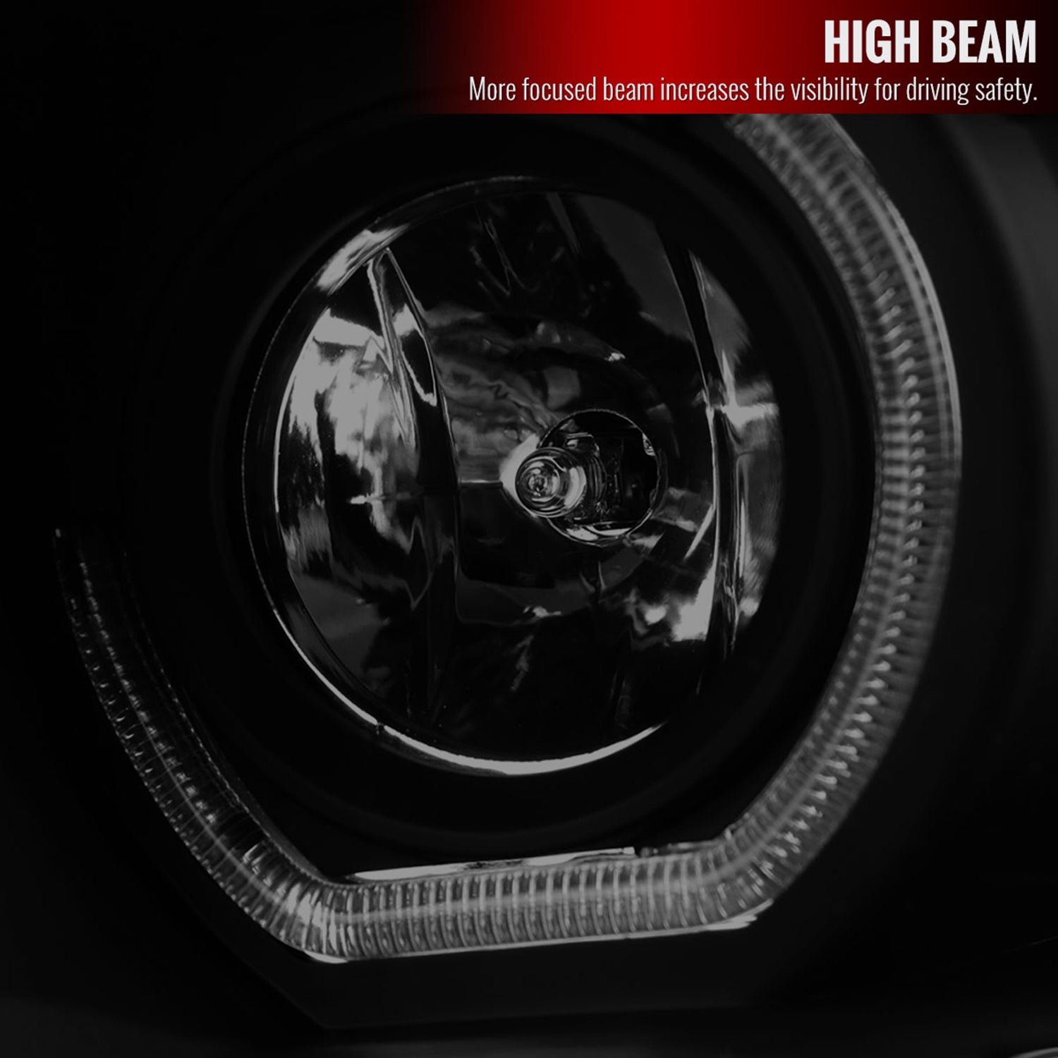 2007-2013 Chevy Silverado 1500 2500HD 3500HD Dual U-Ring Headlights LED Smoke