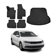 2011-2018 VW Jetta A6 Floor Mats & Cargo Liner Full Set All Weather Black