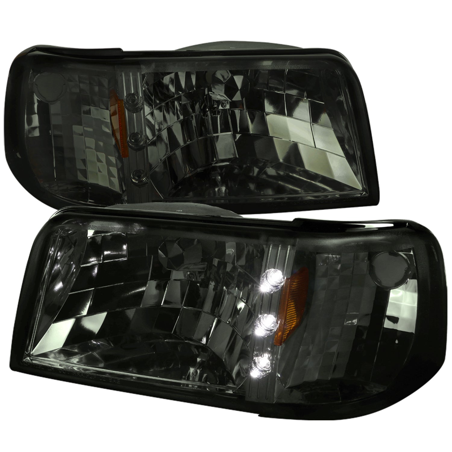 1993-1997 Ford Ranger Factory V2 Headlights w/Corner Lights Chrome/Smoke