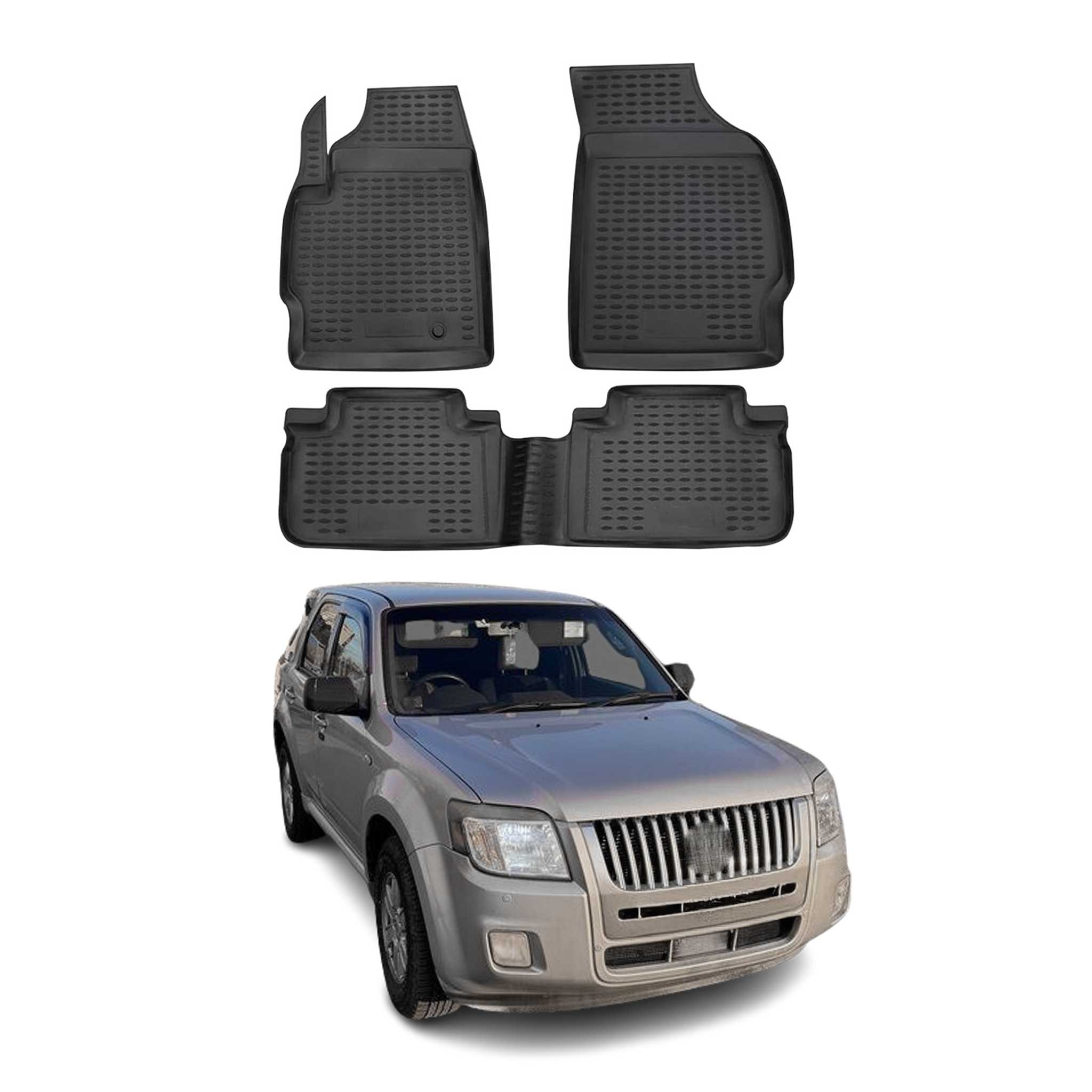 2008-2011 Mercury Mariner Floor Mats Liners Full Set All Weather Black