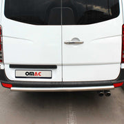 Rear Bumper Sill Cover for Dodge / Mercedes Sprinter 2007-18 Dark Chrome Brushed