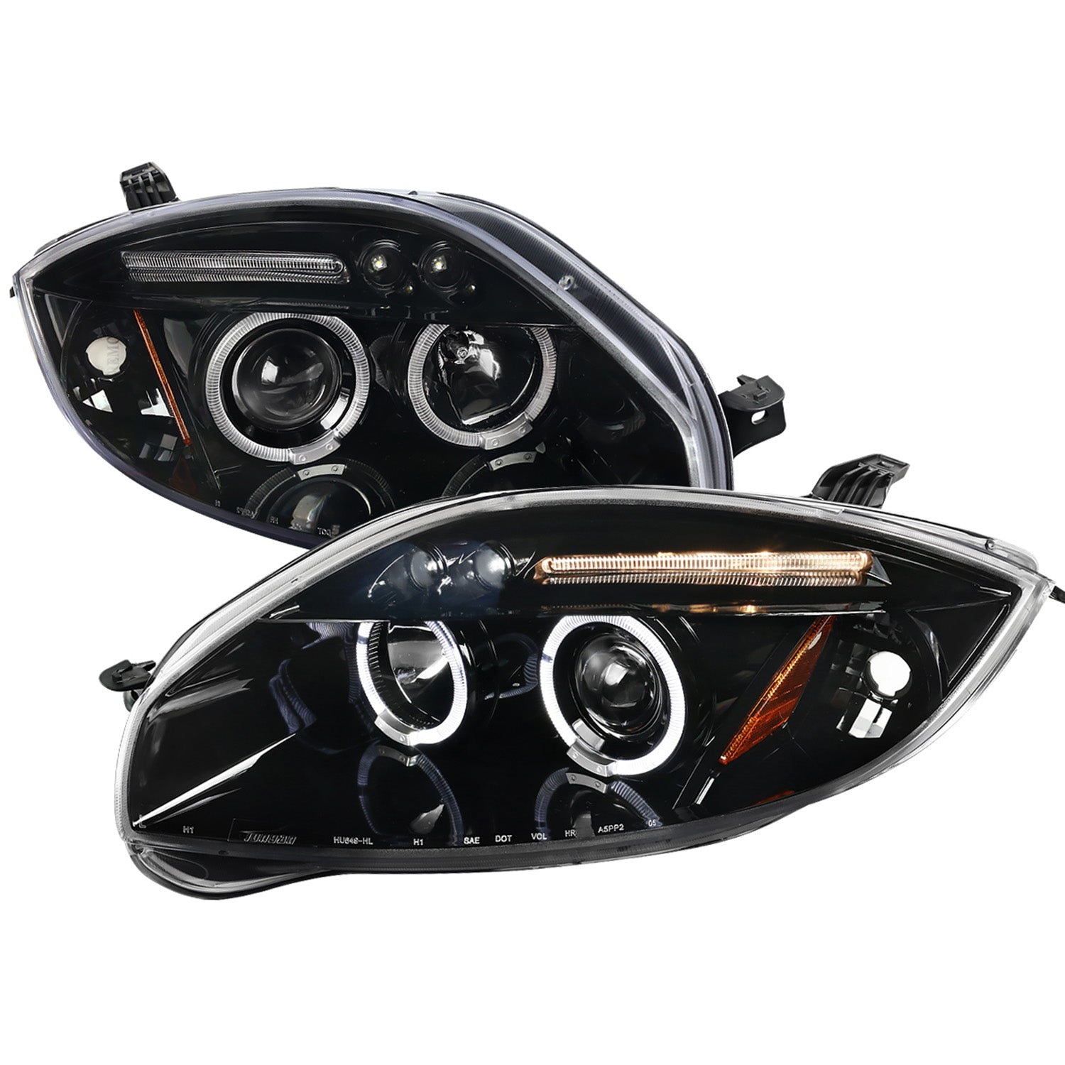 2006-2011 Mitsubishi Eclipse Dual Halo Projector Headlights Jet Black ...
