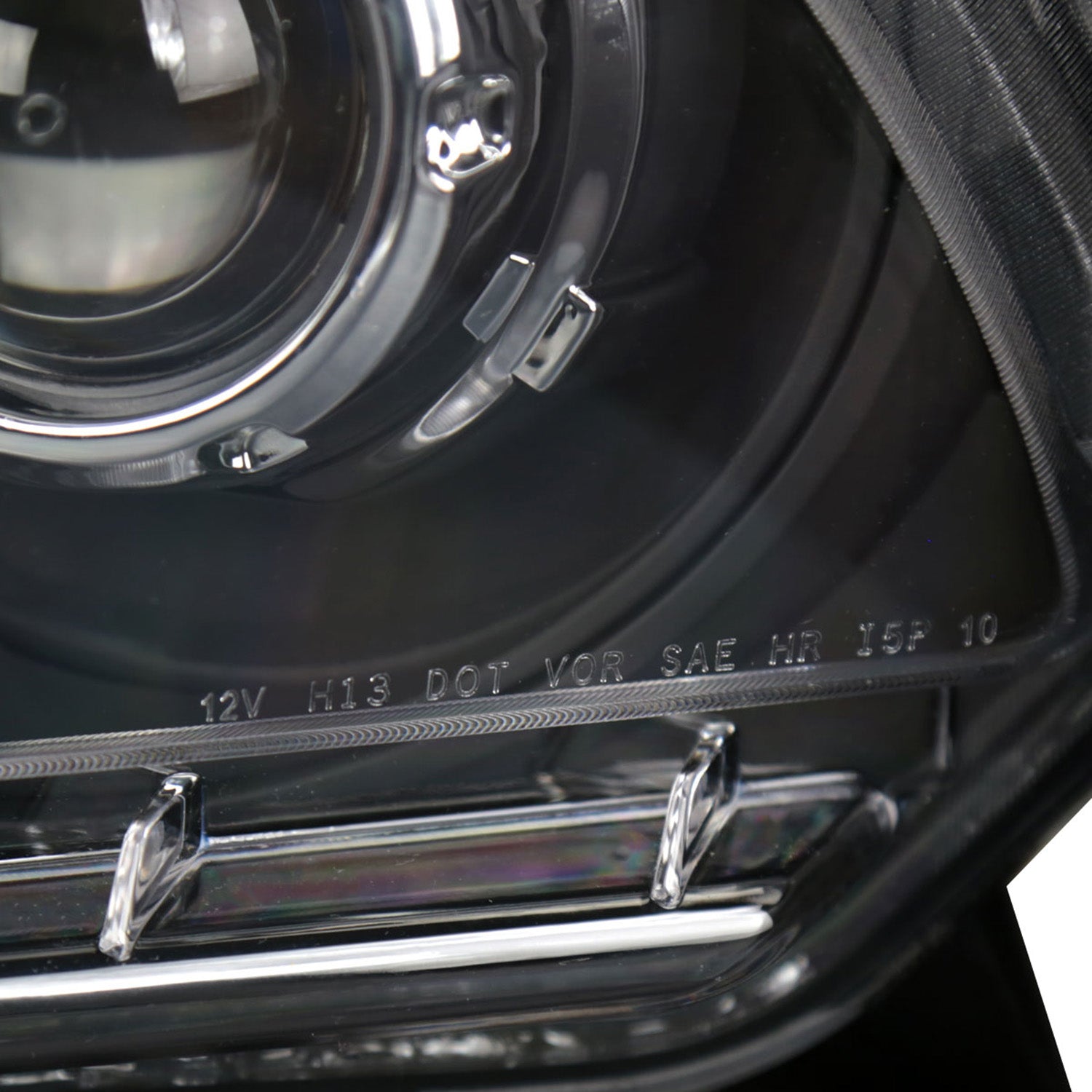 2010-2014 Ford Mustang Retrofit Style Projector Headlights Matte Black/Clear