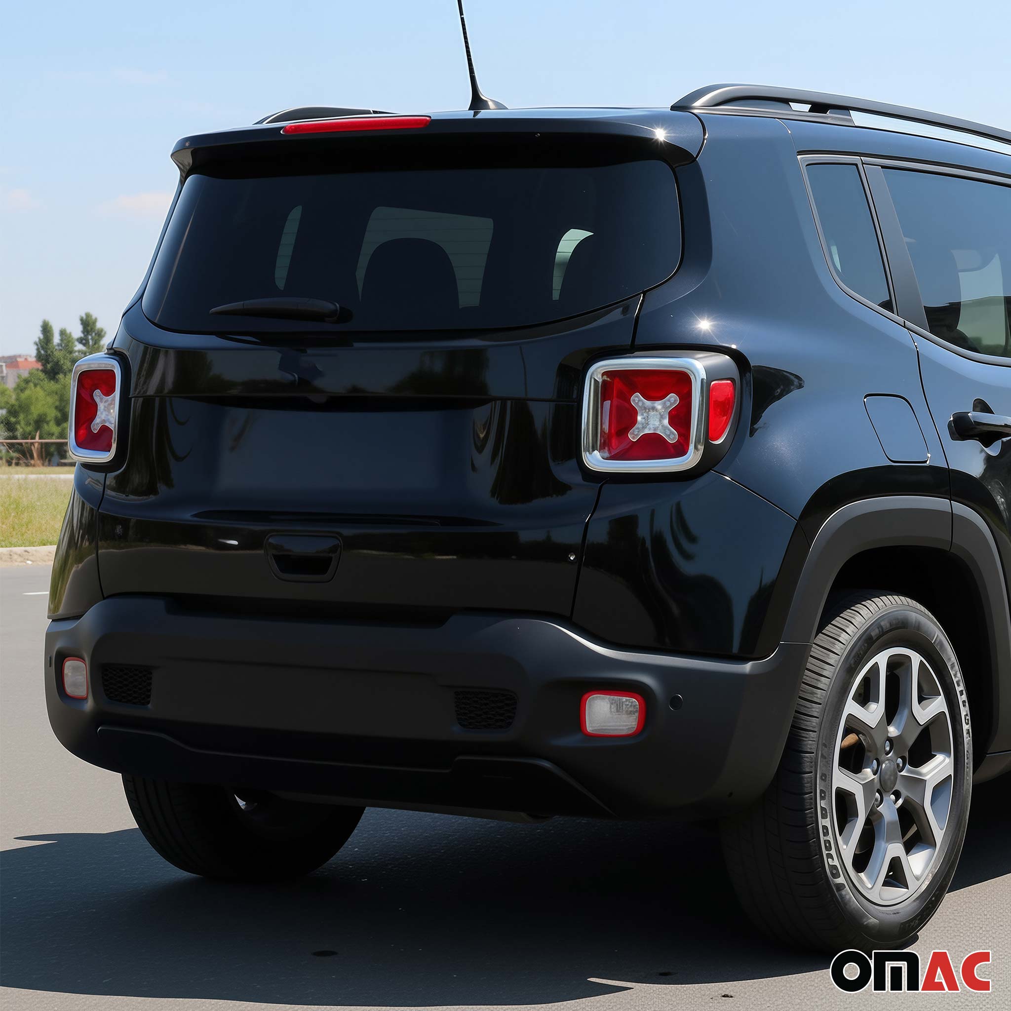 2015-2024 Jeep Renegade Inner Trunk Tail Light Trim Frame Chrome Silver 2Pcs