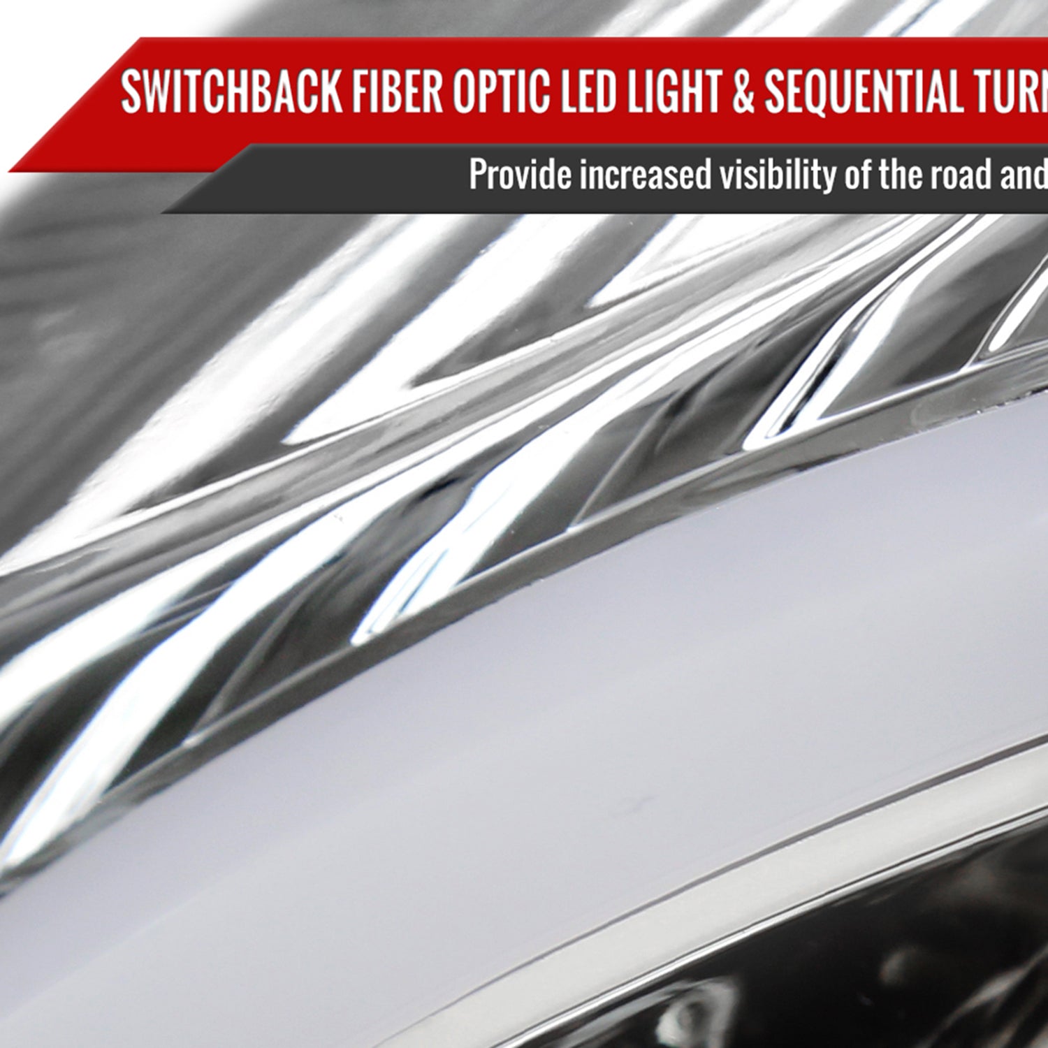 2008-2014 Cadillac CTS Sequential LED Bar Projector Headlights Chrome