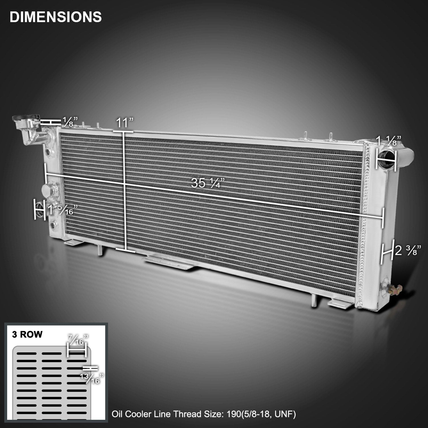 1991-2001 Jeep Cherokee/Comanche 2.5L/4.0L Alu 3-Row Performance Radiator