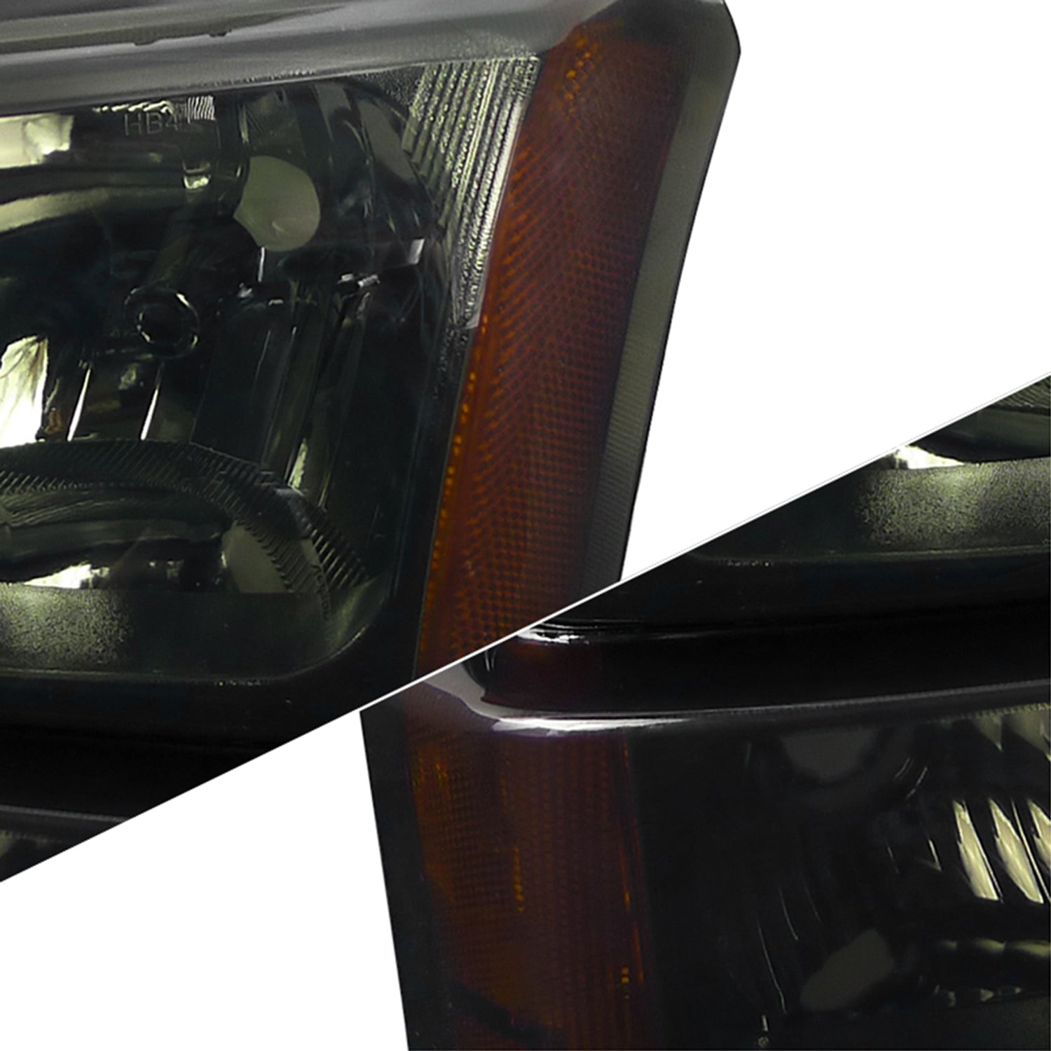 2002-2006 Chevy Avalanche/ 03-2007 Silverado Headlights Bumper Lights Smoke