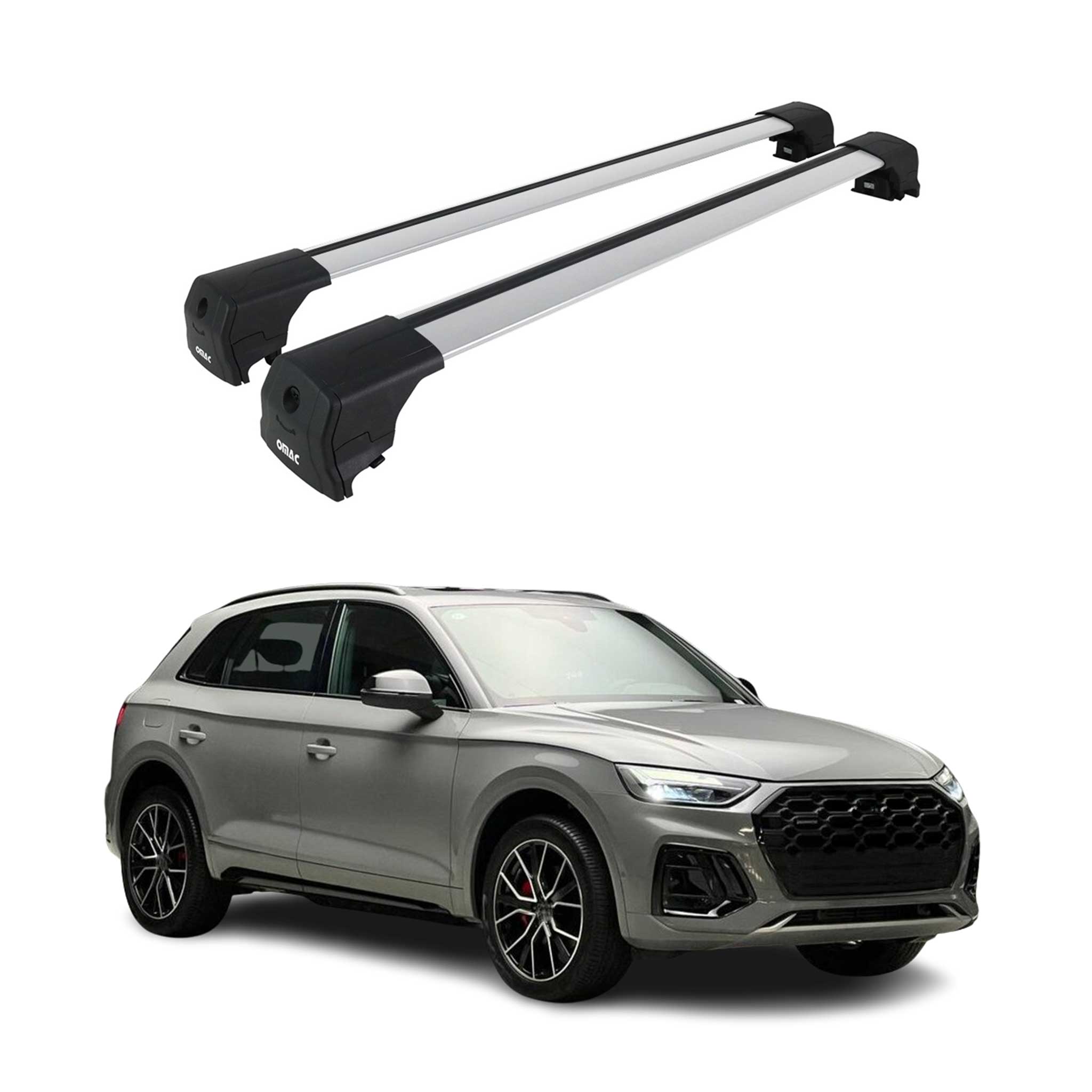2025-2026 Audi Q5 3.gen Roof Rack Cross Bars Luggage Carrier Alu Gray 2Pcs